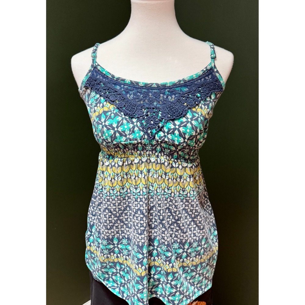 Y2K Eye Candy‎ Crochet Detail Floral Tank Women's XL